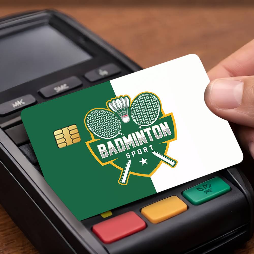 Badminton Logo - Adesivi Protettivi Impermeabili per Carte di